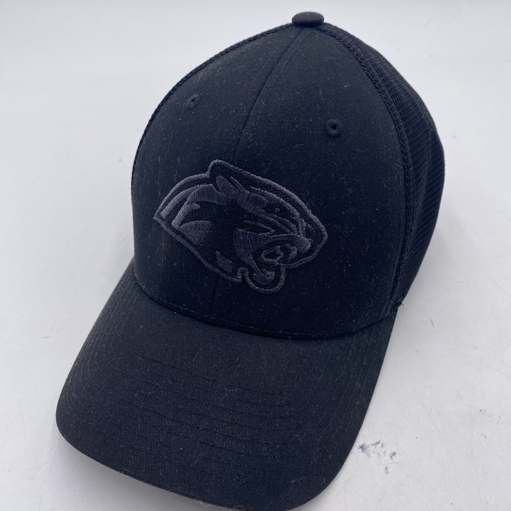 Carolina‎ Panthers Blackout Hat Black SnapBack 110 Mesh Trucker Cleaned VGC